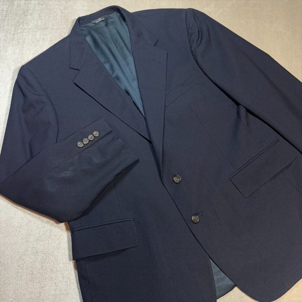 VTG Polo University Club Ralph Lauren Wool Blazer Sport Coat Navy Mens 48R USA